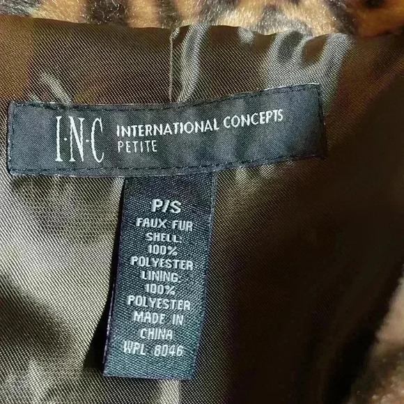 International concepts women’s faux fur leopard jacket. p/s - Picture 5 of 6
